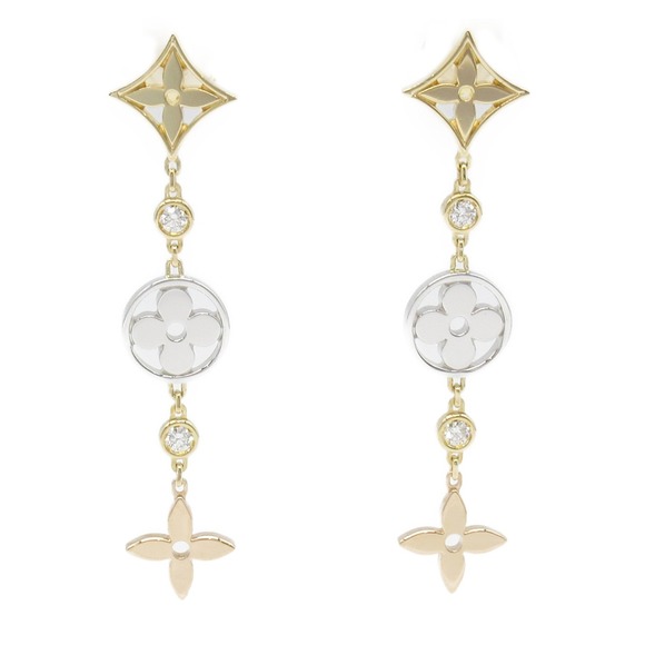 Louis Vuitton Book Le Reille Earrings Diamond Yellow Gold - Picture 1 of 5